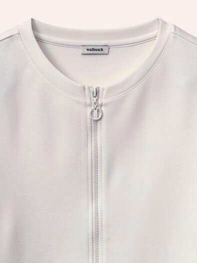 Shirt mit Reißverschluss Offwhite