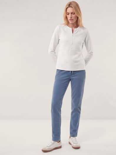 Shirt mit Reißverschluss Offwhite