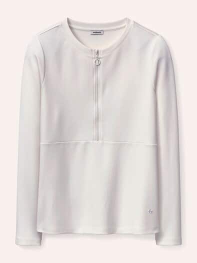 Shirt mit Reißverschluss Offwhite