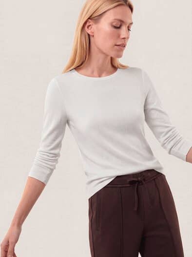 Shirt in Feinstrickoptik Offwhite