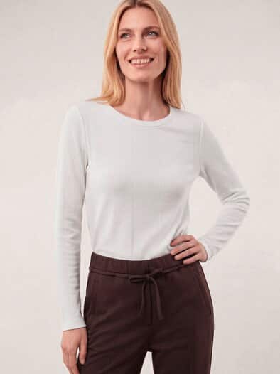 Shirt in Feinstrickoptik Offwhite