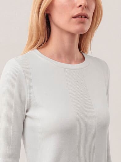 Shirt in Feinstrickoptik Offwhite