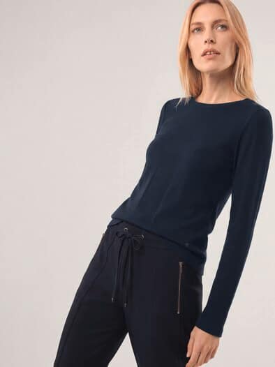 Shirt in Feinstrickoptik Nachtblau