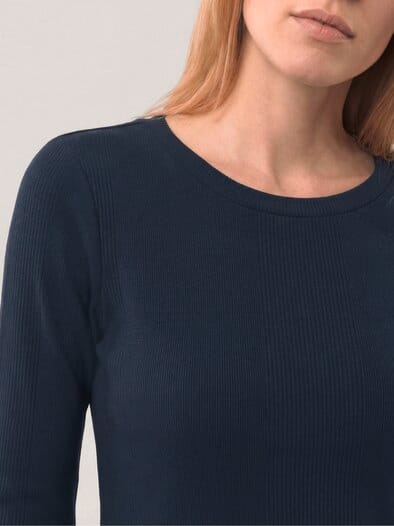 Shirt in Feinstrickoptik Nachtblau