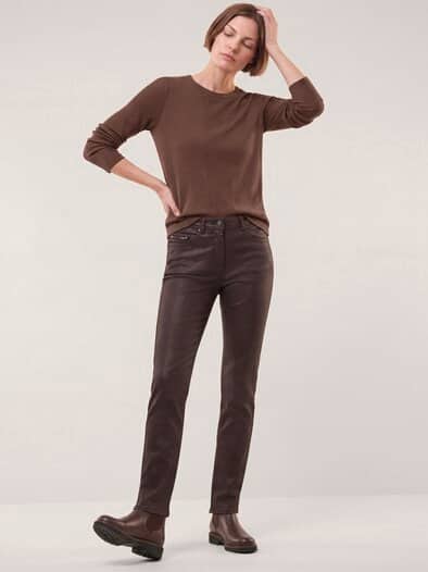 Shirt in Feinstrickoptik Kastanie