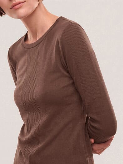 Shirt in Feinstrickoptik Kastanie