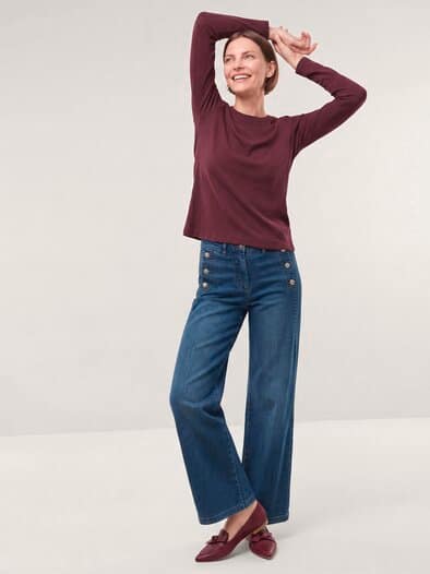Shirt in Feinstrickoptik Merlot