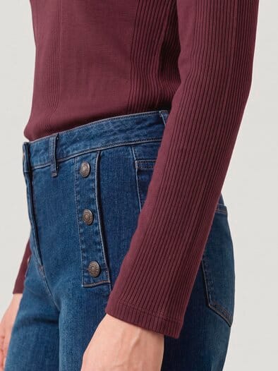 Shirt in Feinstrickoptik Merlot