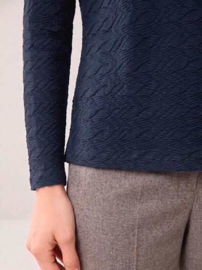 Shirt mit Struktur Nachtblau