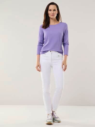 Viskose-Shirt Langarm Flieder