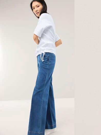 Blousonshirt in Rippenstruktur Weiß