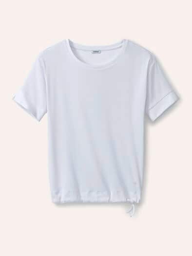 Blousonshirt in Rippenstruktur Weiß