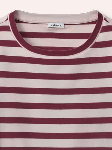 Baumwollshirt mit Ringel Creme/Merlot