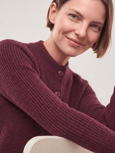 Cashmino Strickjacke Nahtlos Merlot