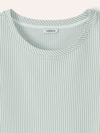 Streifenshirt Seersucker Salbei