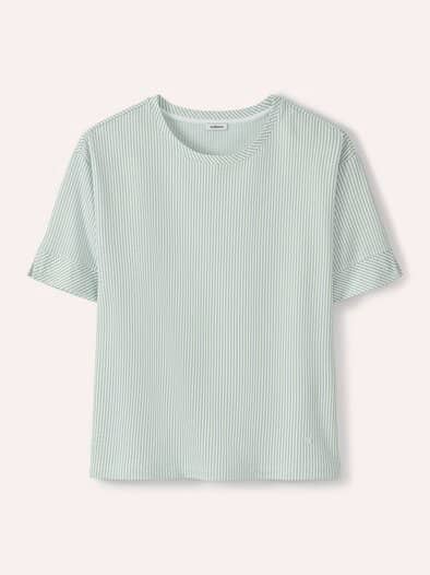 Streifenshirt Seersucker Salbei