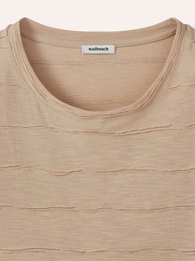 Baumwollshirt Streifenstruktur Sand