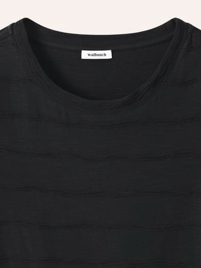 Baumwollshirt Streifenstruktur Schwarz