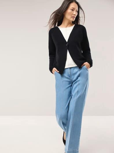 Strickjacke in Patentstrick Schwarz