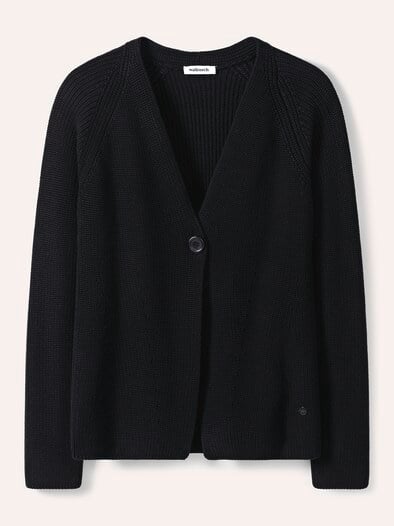 Strickjacke in Patentstrick Schwarz