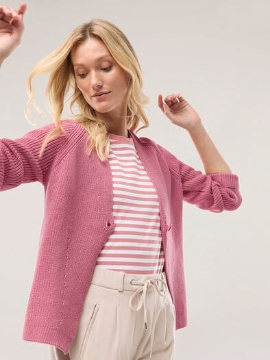 Strickjacke in Patentstrick Rosenholz