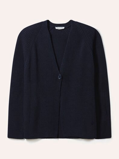 Strickjacke in Patentstrick Nachtblau