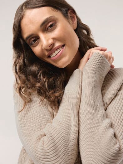 Strickjacke in Patentstrick Creme