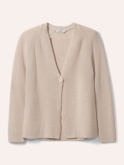 Strickjacke in Patentstrick Creme