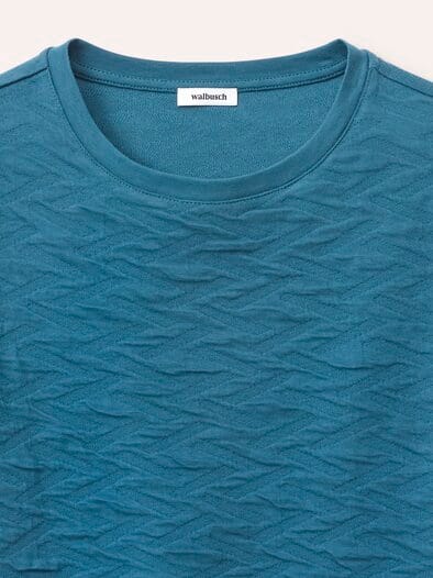 Jacquard-Sweaty 3D Dunkelpetrol