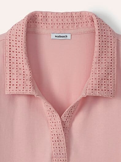 Poloshirt Lochstickerei Altrosa