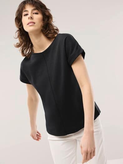 Kimonoshirt Leinenmix Schwarz