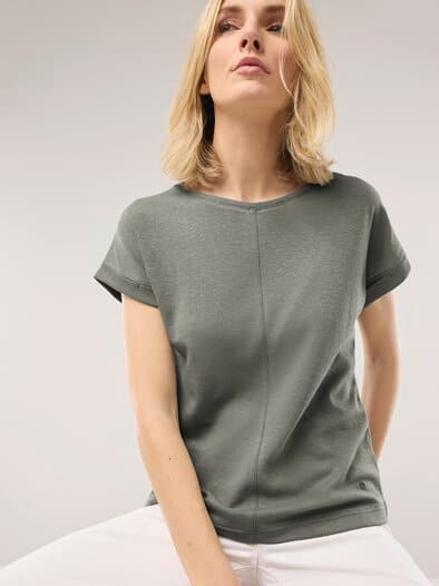 Kimonoshirt Leinenmix Khaki