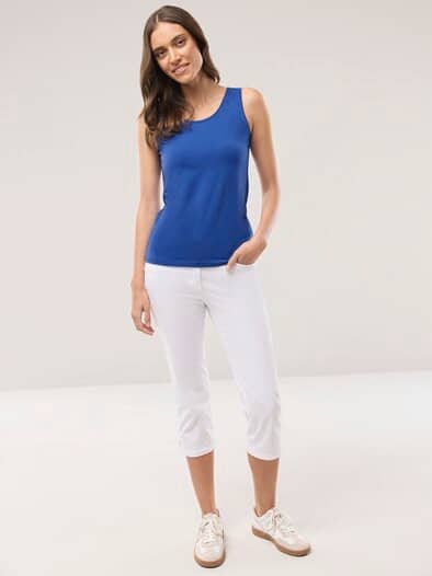Baumwoll-Basic -Top Tintenblau