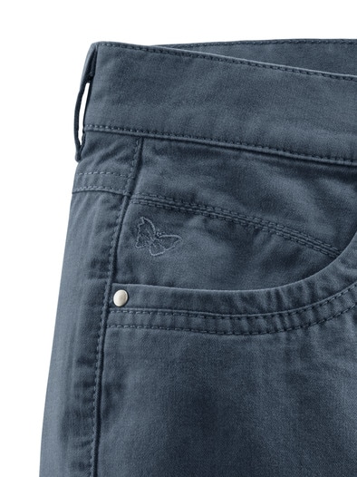 Extraglatt Baumwollhose Jeansblau