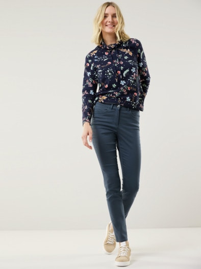 Extraglatt Baumwollhose Jeansblau