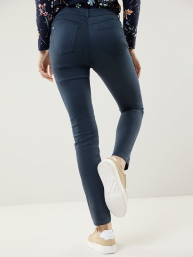 Extraglatt Baumwollhose Jeansblau