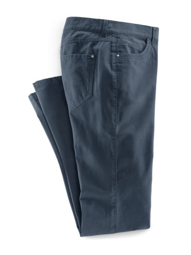 Extraglatt Baumwollhose Jeansblau