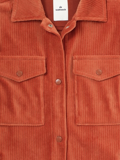 Cordjersey-Hemdjacke Terracotta