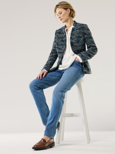 Boucleblazer Denimlook blau