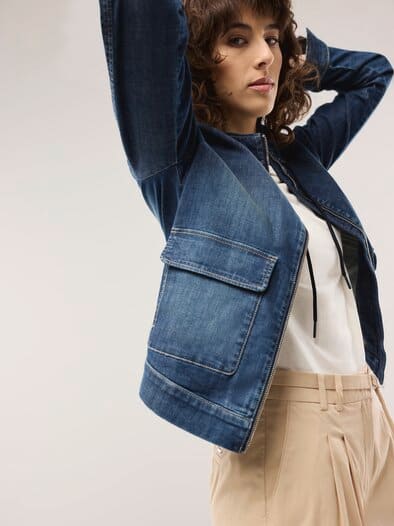Leichtjacke aus Denim blue stoned