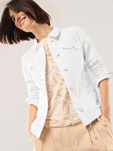 Jeansjacke Weiß