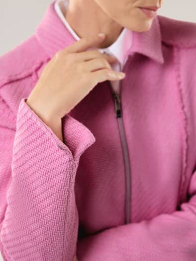 Boucleblazer mit Fransenkante Soft Pink