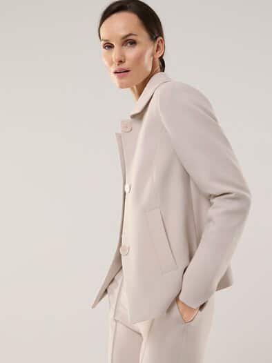 Kofferblazer in A-Linie Creme