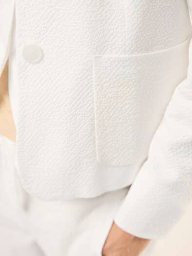 Seersucker Blazer Weiß