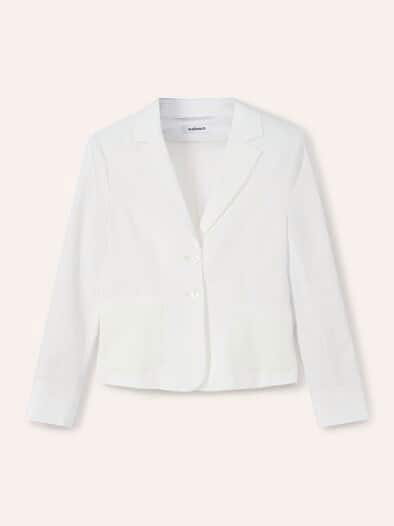 Seersucker Blazer Weiß