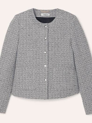 Rundhalsblazer mit Pailletten Antrazit