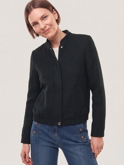 Blouson aus Boucle Schwarz