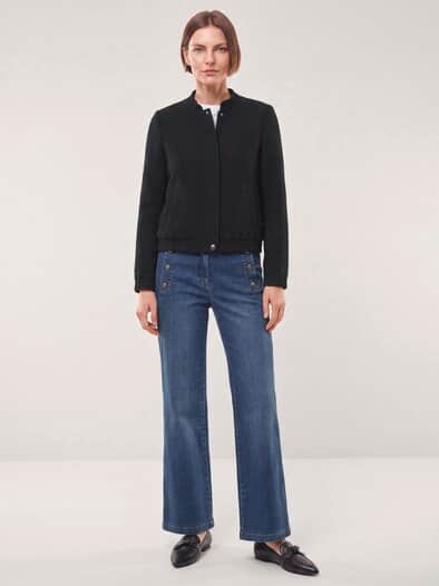 Blouson aus Boucle Schwarz