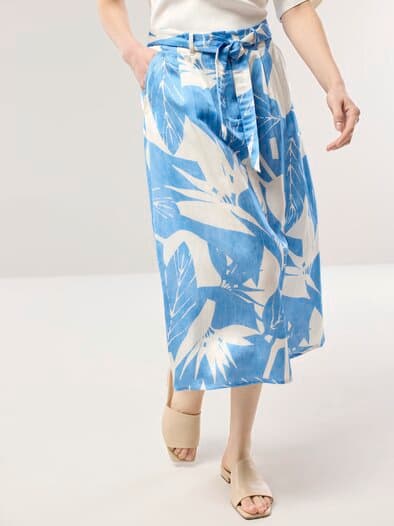 Leinenmix Rock Premium Blau/ Weiß