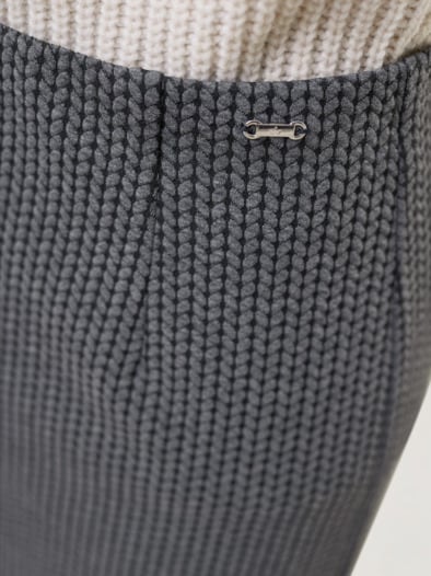 Jerseyrock Strickoptik Schwarz/Grau